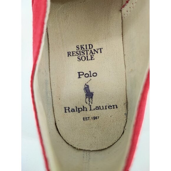 Ralph Lauren Men's Polo Sport Red Canvas Sneakers Size 10B US - Picture 9 of 9